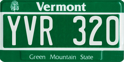 VT license plate YVR320