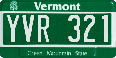 VT license plate YVR321