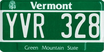 VT license plate YVR328