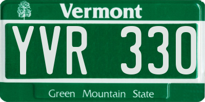 VT license plate YVR330