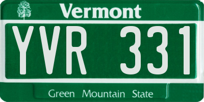 VT license plate YVR331