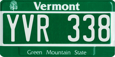 VT license plate YVR338