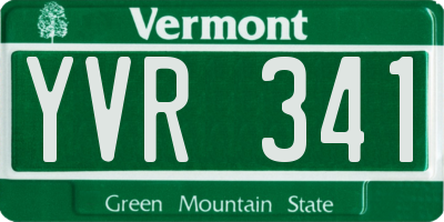VT license plate YVR341