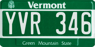 VT license plate YVR346