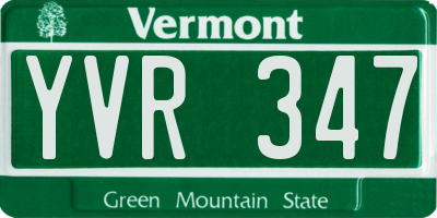 VT license plate YVR347