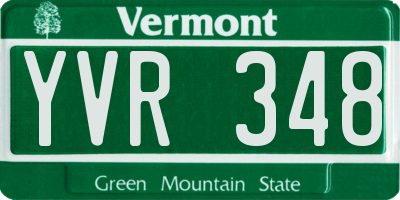 VT license plate YVR348