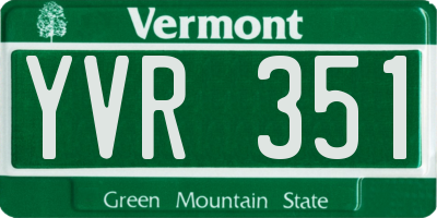 VT license plate YVR351