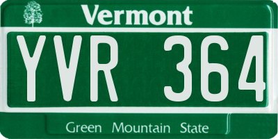 VT license plate YVR364