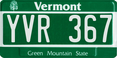 VT license plate YVR367