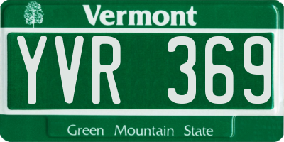 VT license plate YVR369