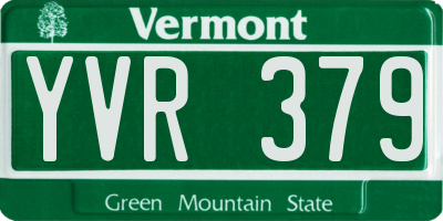 VT license plate YVR379