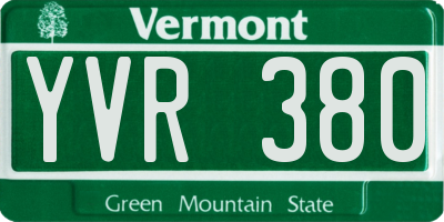 VT license plate YVR380