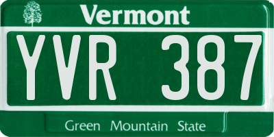 VT license plate YVR387