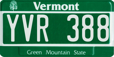 VT license plate YVR388