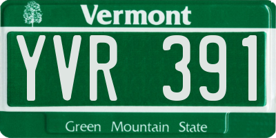 VT license plate YVR391