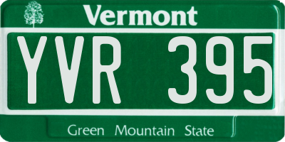 VT license plate YVR395