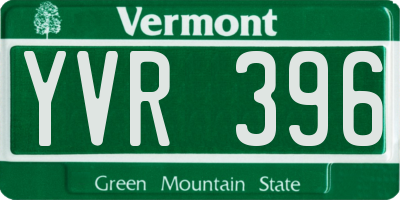 VT license plate YVR396