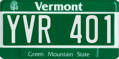 VT license plate YVR401