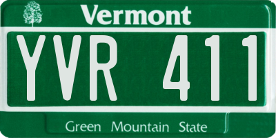 VT license plate YVR411