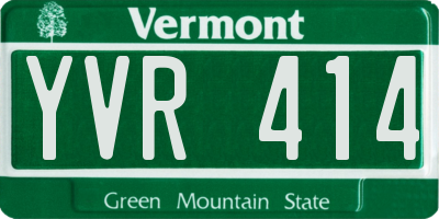 VT license plate YVR414