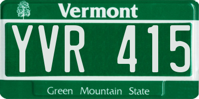 VT license plate YVR415