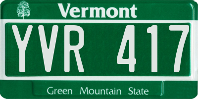 VT license plate YVR417