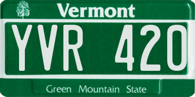 VT license plate YVR420