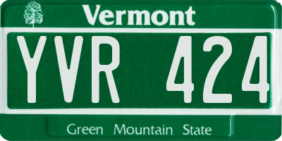 VT license plate YVR424