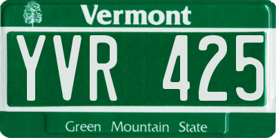 VT license plate YVR425