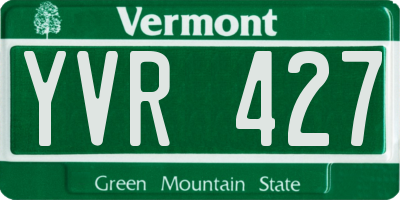 VT license plate YVR427