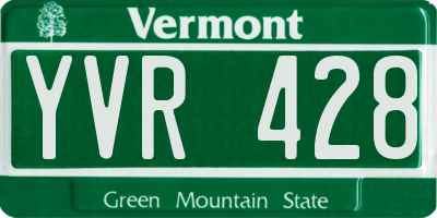 VT license plate YVR428