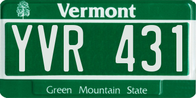 VT license plate YVR431