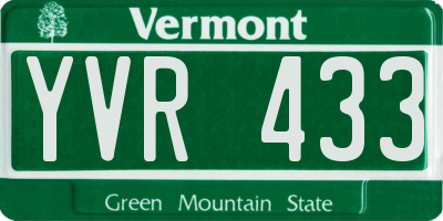VT license plate YVR433