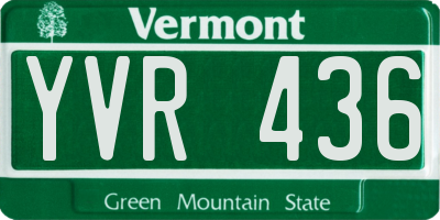VT license plate YVR436