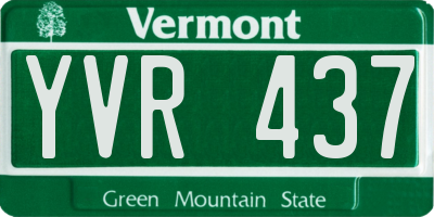 VT license plate YVR437