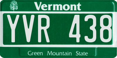 VT license plate YVR438