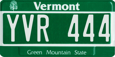 VT license plate YVR444