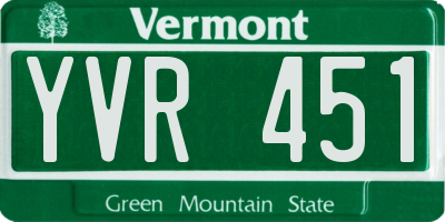 VT license plate YVR451