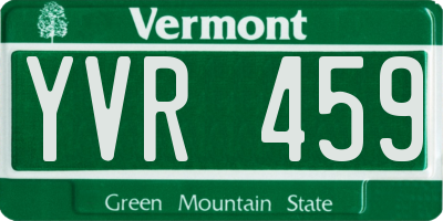 VT license plate YVR459