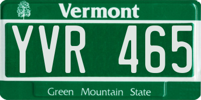 VT license plate YVR465