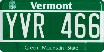 VT license plate YVR466