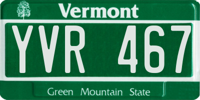 VT license plate YVR467