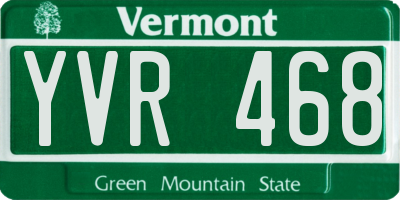 VT license plate YVR468