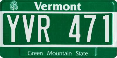 VT license plate YVR471