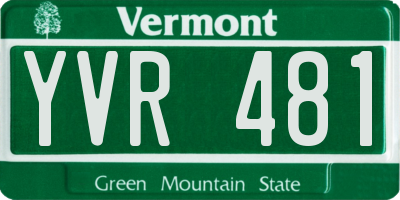 VT license plate YVR481