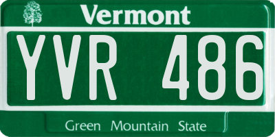 VT license plate YVR486