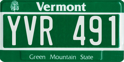 VT license plate YVR491