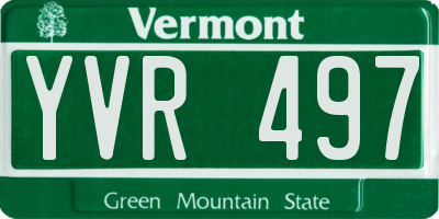 VT license plate YVR497