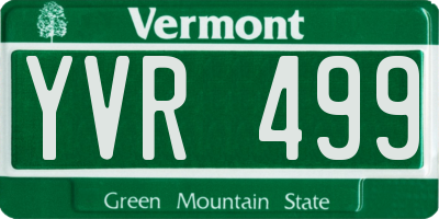 VT license plate YVR499