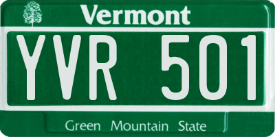 VT license plate YVR501